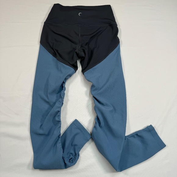 Zyia Storm Parallel Lux Ribbed Leggings Womens Size 0 Blue Gray High Rise - Picture 2 of 9